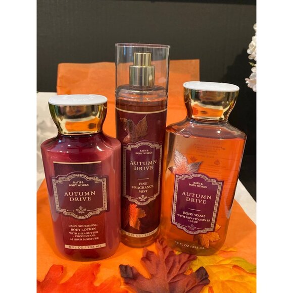 Bath & Body Works “Autumn Drive” NEW 3-Pc Full Size Set - Picture 1 of 11